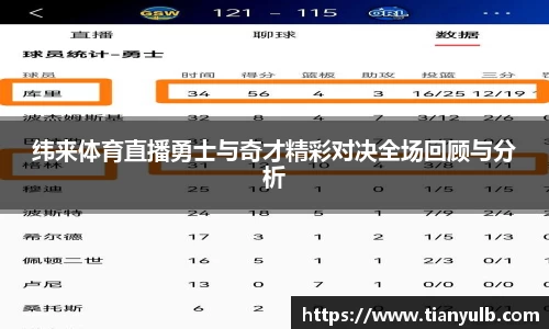 纬来体育直播勇士与奇才精彩对决全场回顾与分析